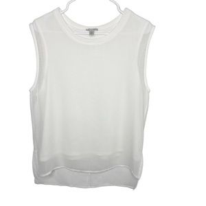 Halogen white sleeveless top medium